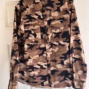 Michael Kors Men's Tan Camouflage Shirt Jacket